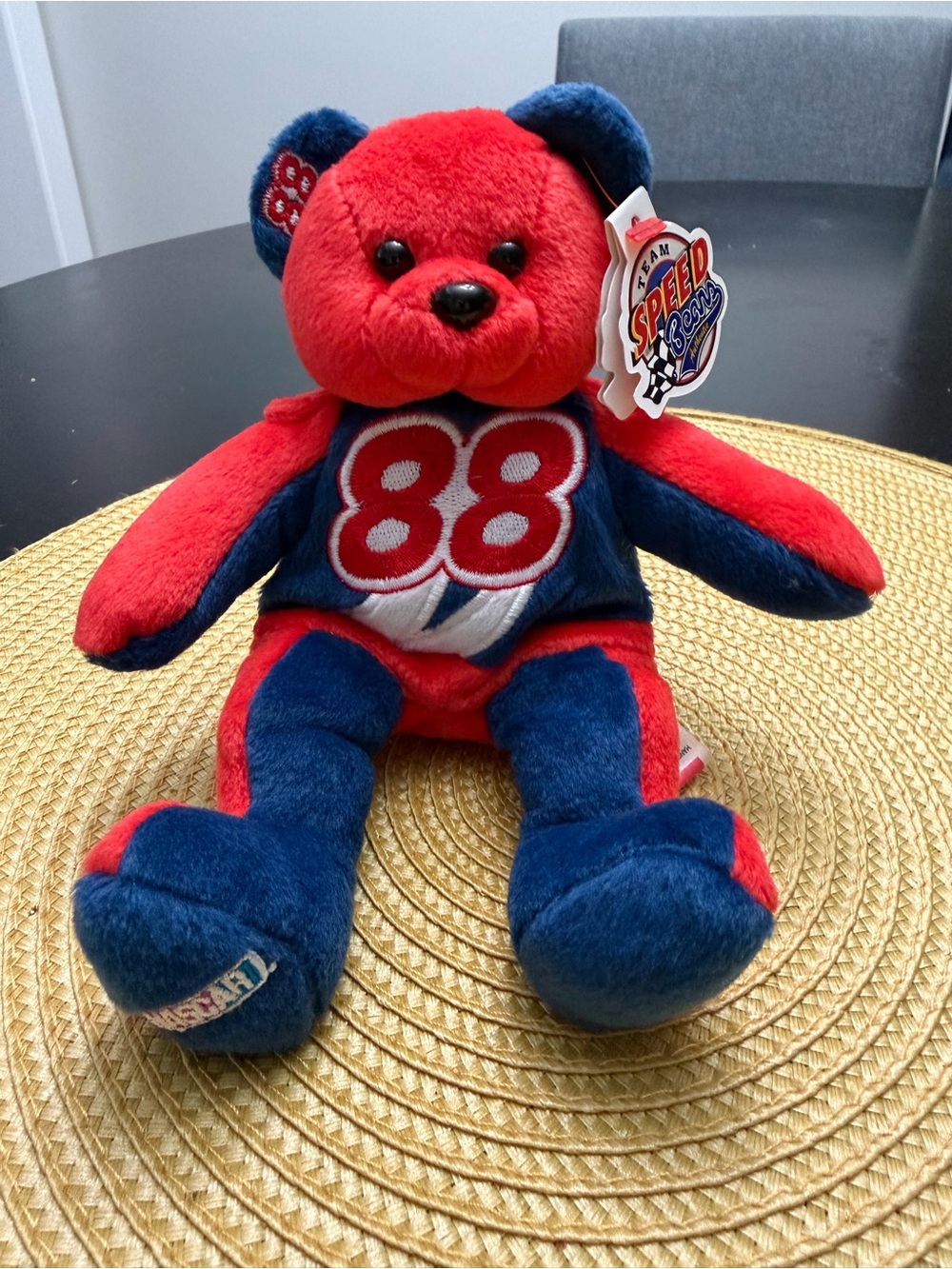 Nascar Dale Jarrett Red and Blue #88 Plush Bear